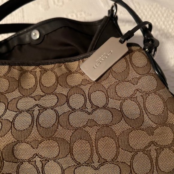 Coach Edie Signature Canvas Hobo Shoulder Bag - Picture 11 of 15